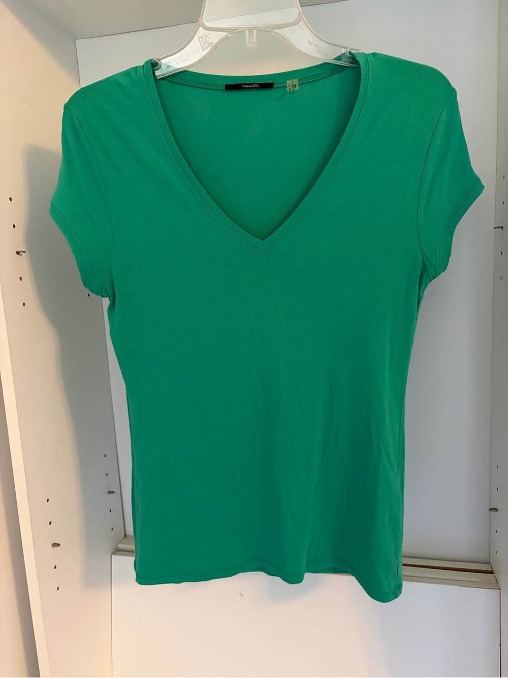 Talbots Bright Green V‑Neck Short Sleeve Tee